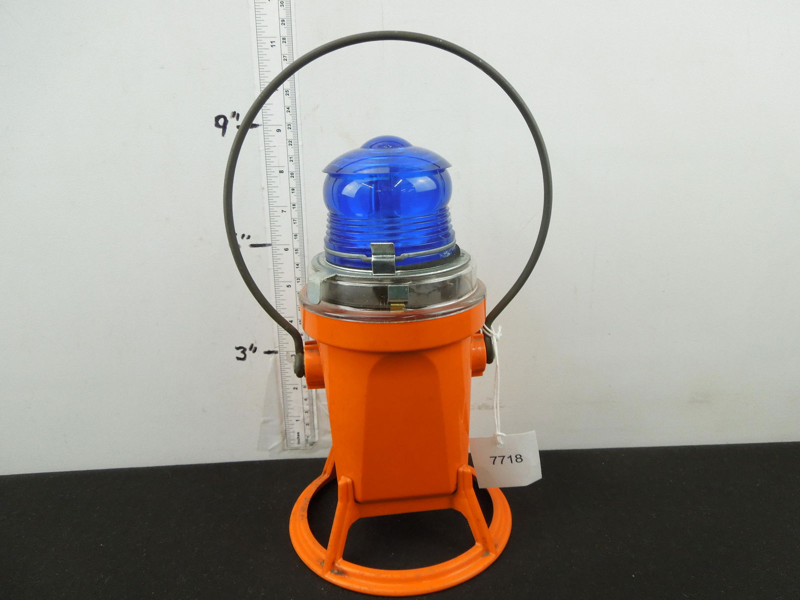 Battery Blue Light Star Headlight and Lantern Co, Model 215 TL, Blue light, Orange Body, Does not (1 of 5)