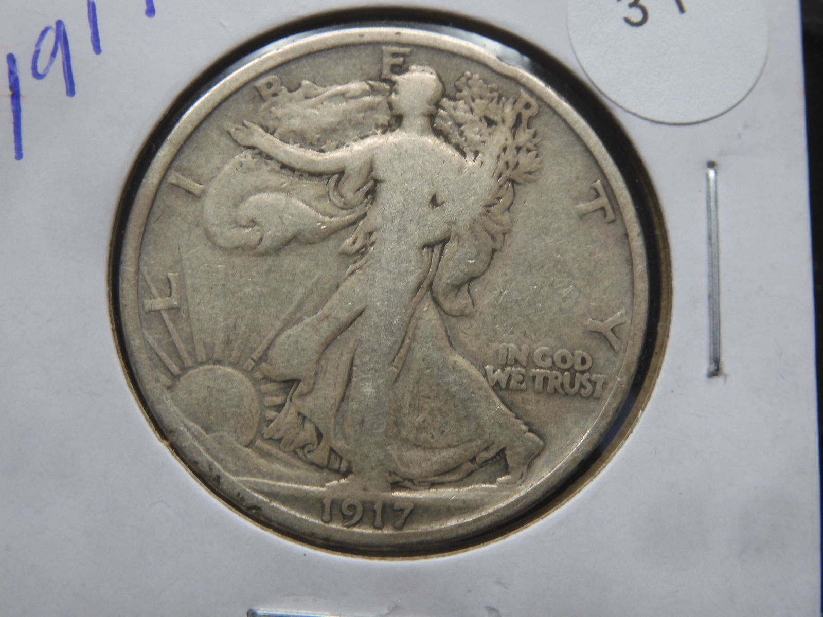 1917 Walking Liberty Half Dollar. 90% Silver (1 of 3)