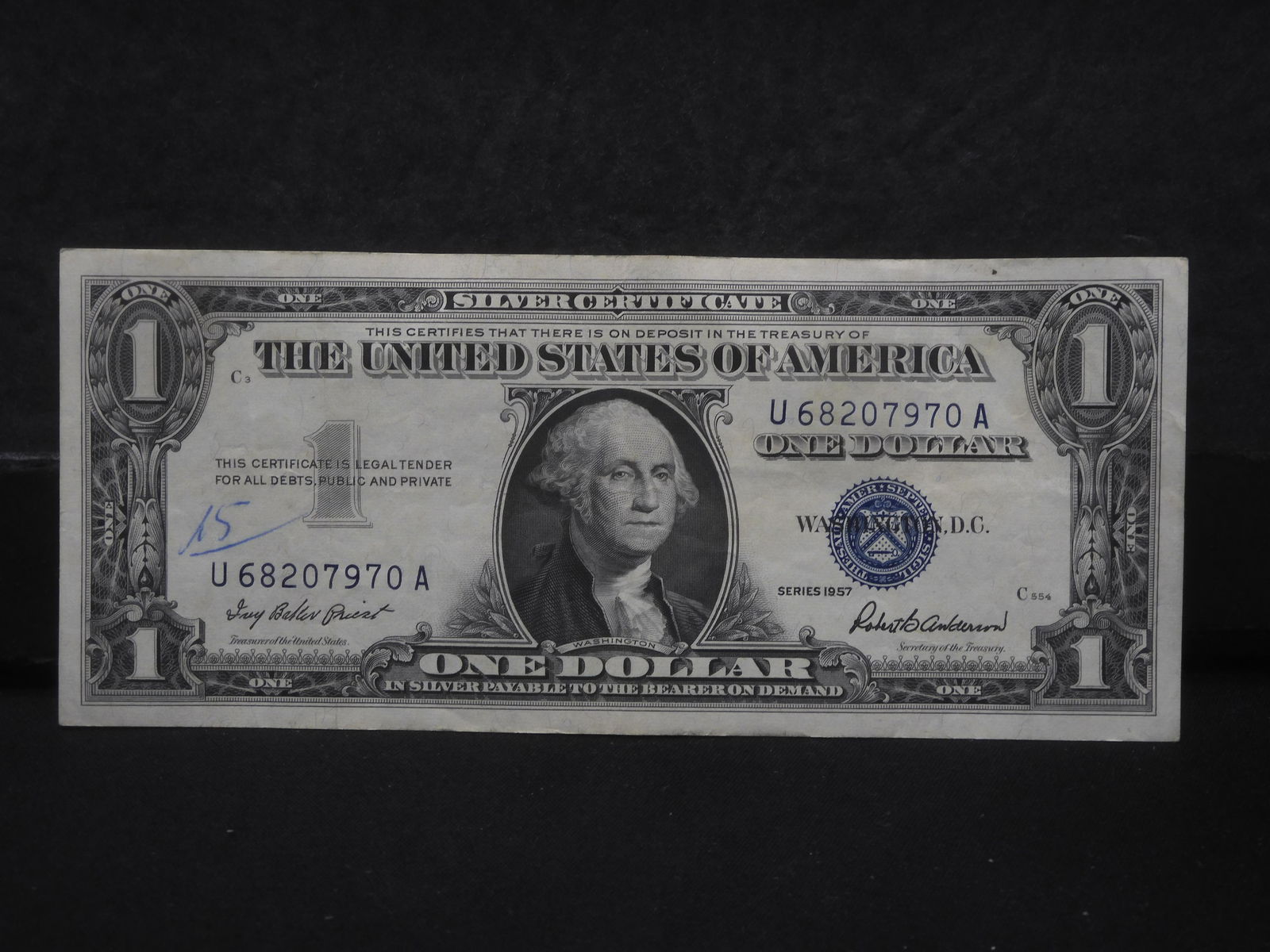 1957 Silver Certificate Dollar Bill - Blue Seal (1 of 3)