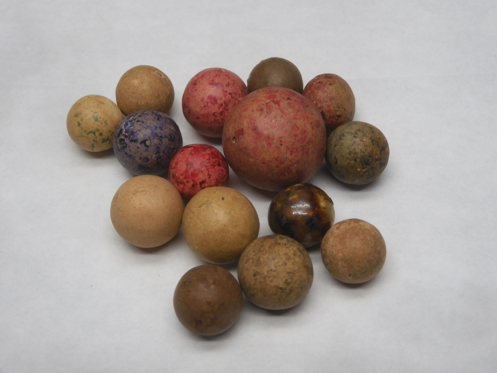 15-Clay Civil war era-1860's & Bennington marbles, Including shooter! (1 of 3)