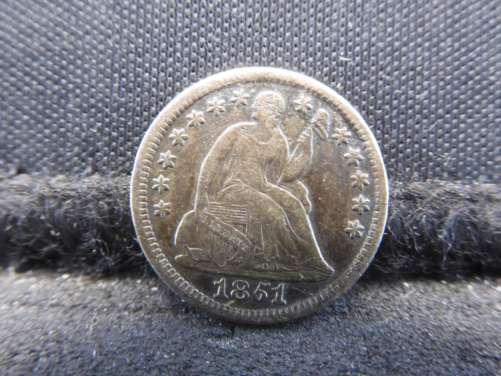 1851 Seated Liberty Half Dime - AU+ (1 of 2)