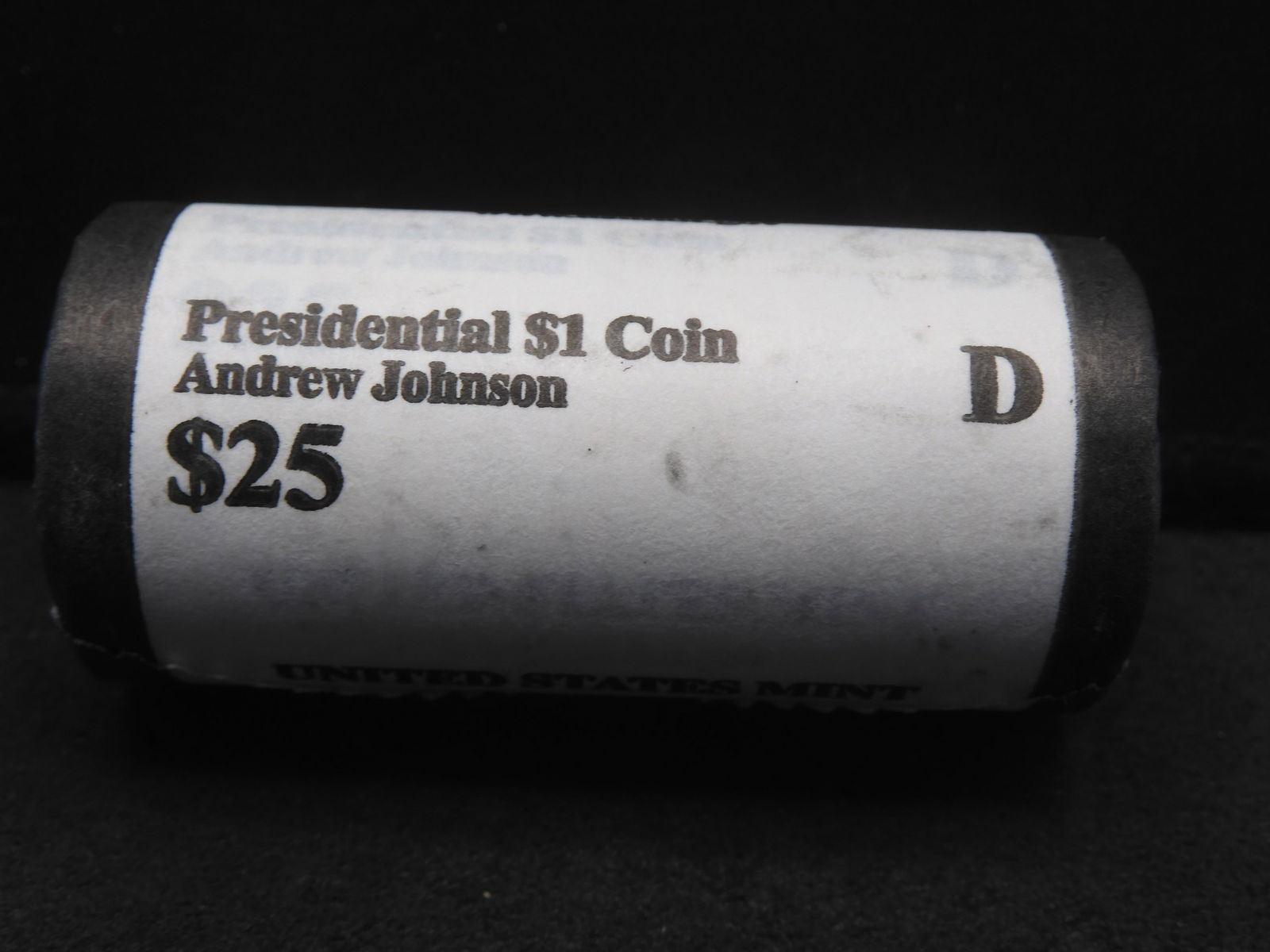 (25) coin roll of 2013 D Andrew Johnson Presidential dollars. Wrapped in desirable US Mint fancy (1 of 3)