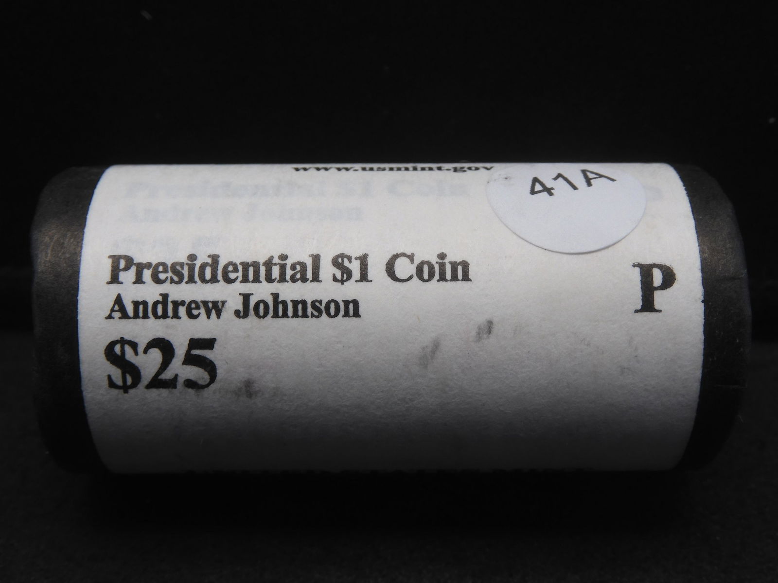 (25) coin roll of 2013 P Andrew Johnson Presidential dollars. Wrapped in desirable US Mint fancy (1 of 3)