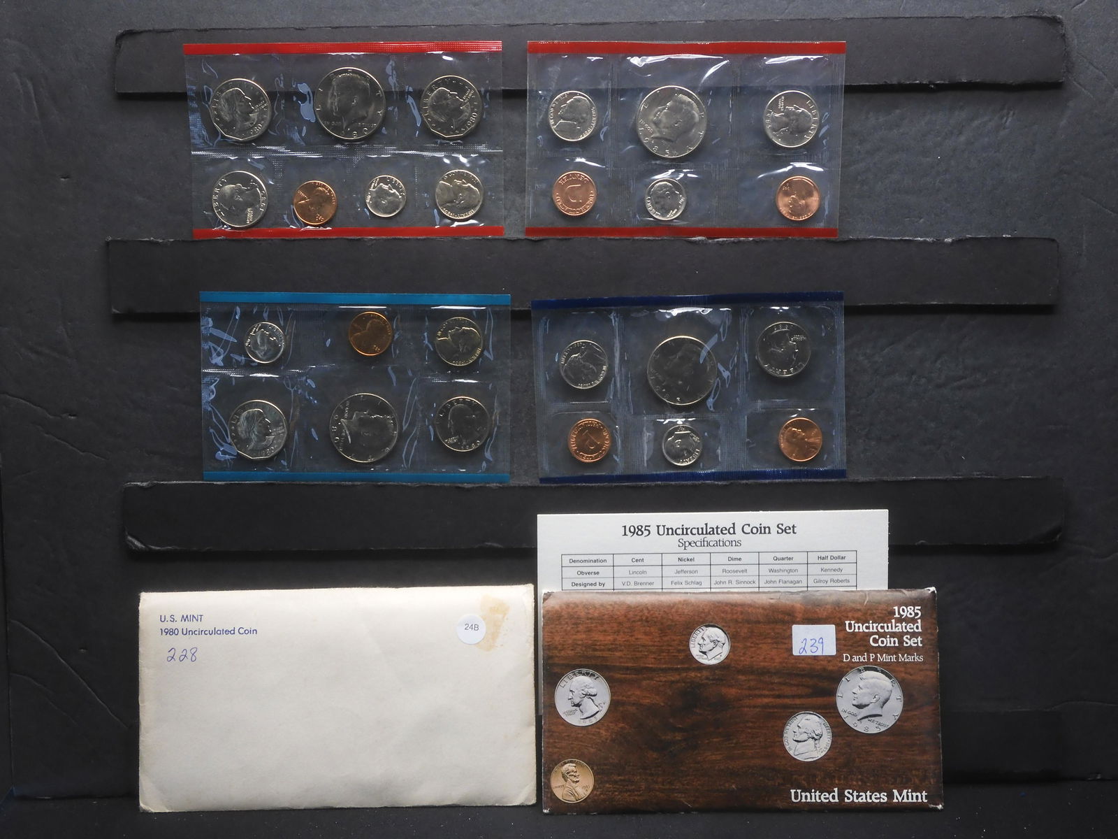 1980 & 1985 Unc. US Mint Set D & P (1 of 10)