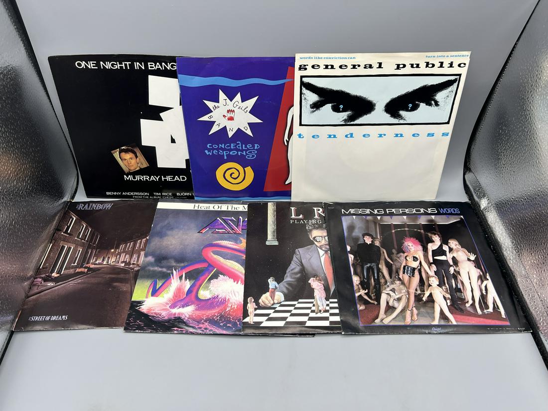 Lot of (7) Assorted Vintage 45 Vinyl Records with Picture Sleeves - Murray Head, The J. Geils Band, (1 of 4)