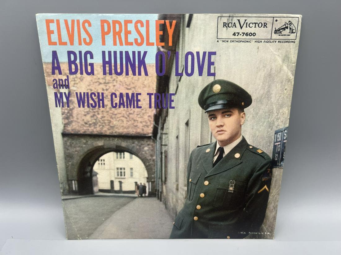 1959 Elvis Presley With The Jordanaires A Big Hunk O' Love/My Wish Came True 45 Vinyl Record with: 1959 Elvis Presley With The Jordanaires A Big Hunk O' Love/My Wish Came True 45 Vinyl Record with Picture Sleeve