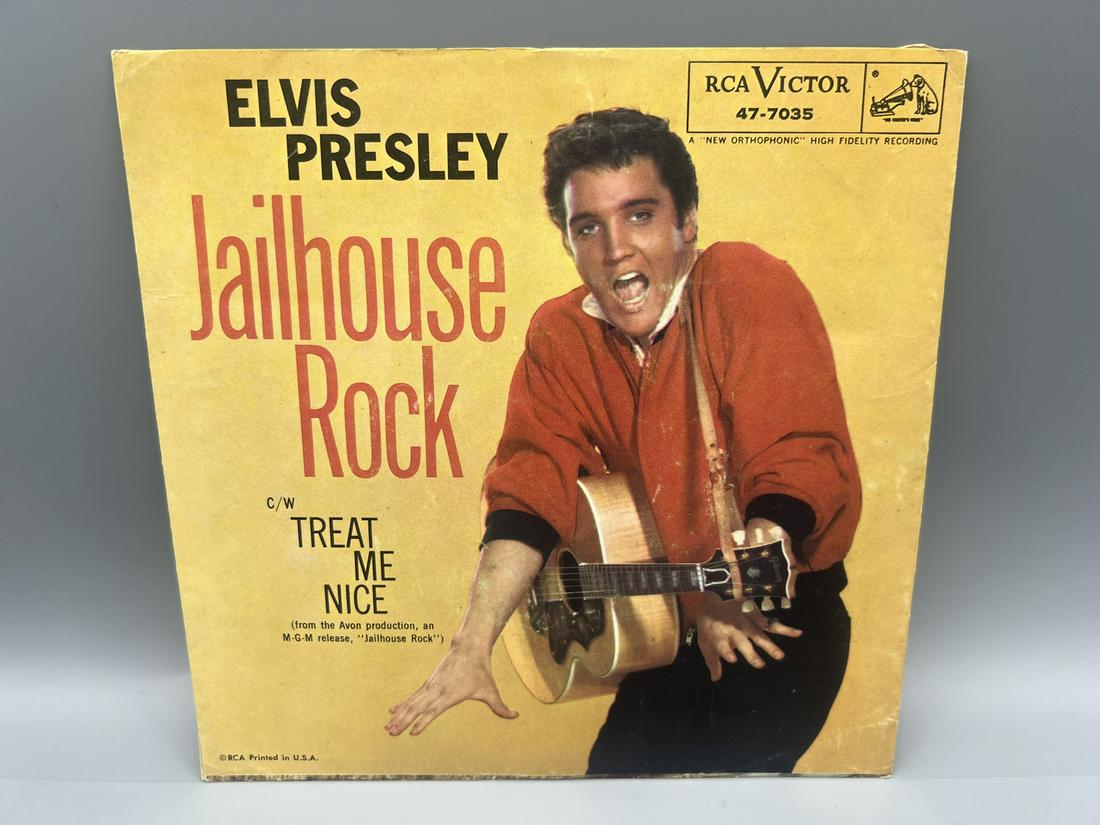1957 Elvis Presley Jailhouse Rock/Treat Me Nice 45 Vinyl Record with Picture Sleeve (1 of 4)