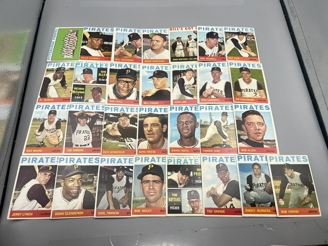 Lot of (29) 1964  Topps Pittsburgh Pirates Baseball Cards W/ Willie Stargell & Bill Mazeroski - (1 of 6)
