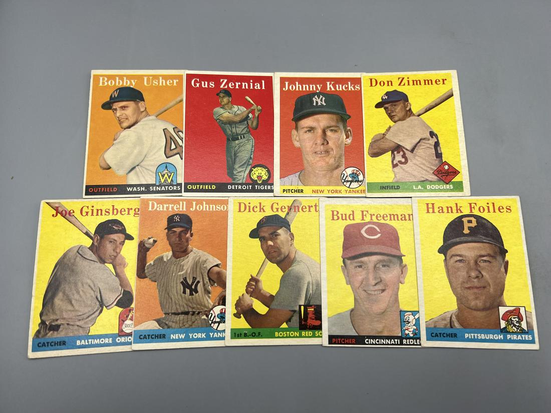 Lot of (9) 1958 Topps Baseball Cards - Varying Conditions (1 of 2)