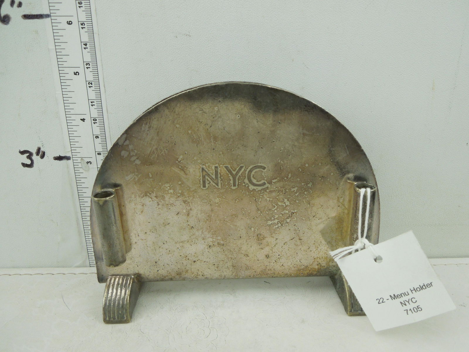 NYC International Menu Holder 05070 C - Tag no.  7105 (1 of 6)