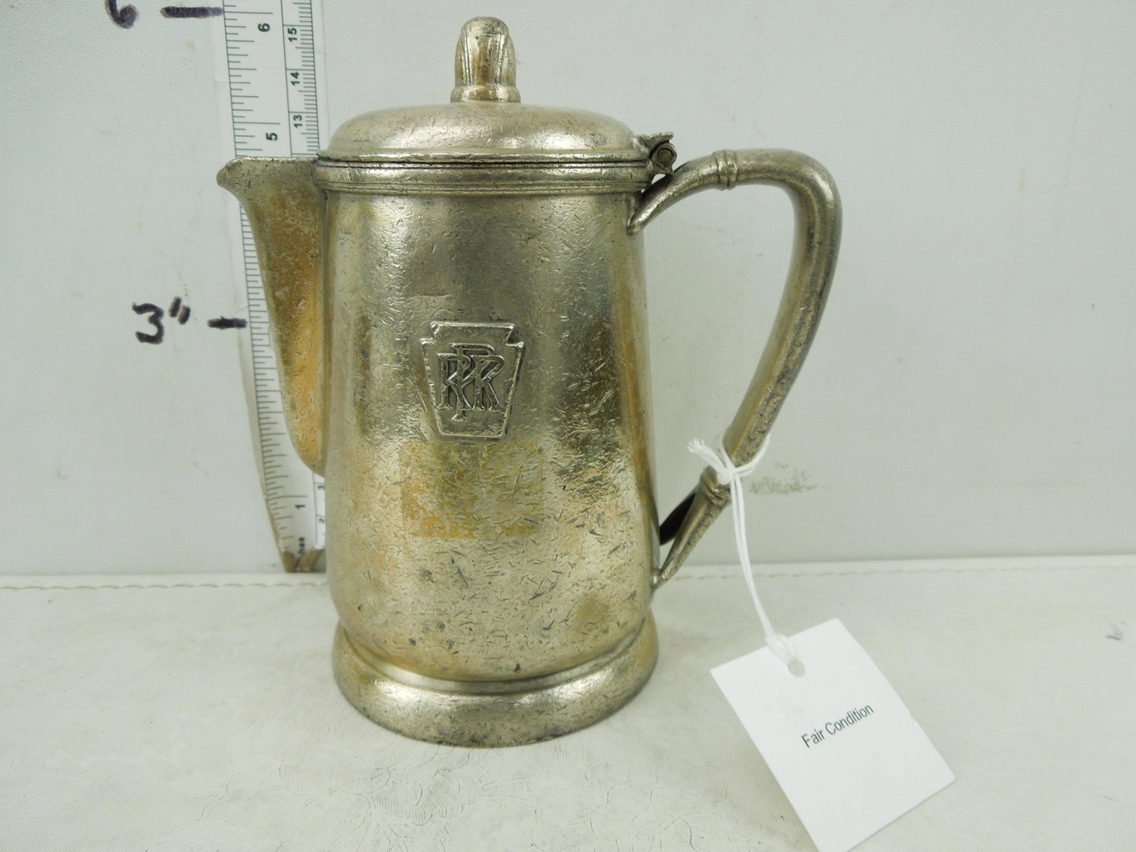 PRR International Silver 14 oz. Tea Pot - Tag no. 7071: PRR International Silver 14 oz. Tea Pot - Tag no. 7071