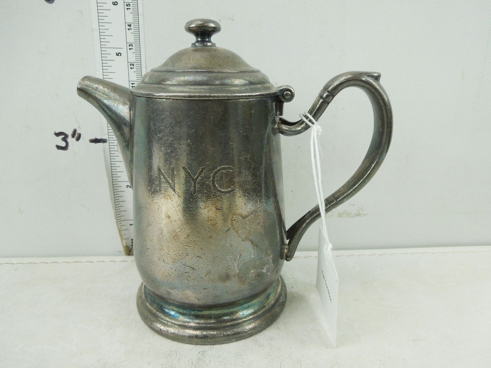 New York Central International Silver 8 oz.  Tea Pot -  Tag no. 7073 (1 of 7)