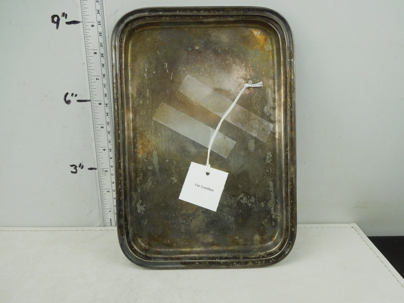 B & O Reed Barton Large Rectangle Plate - Tag no. 7087: B & O Reed Barton Large Rectangle Plate - Tag no. 7087