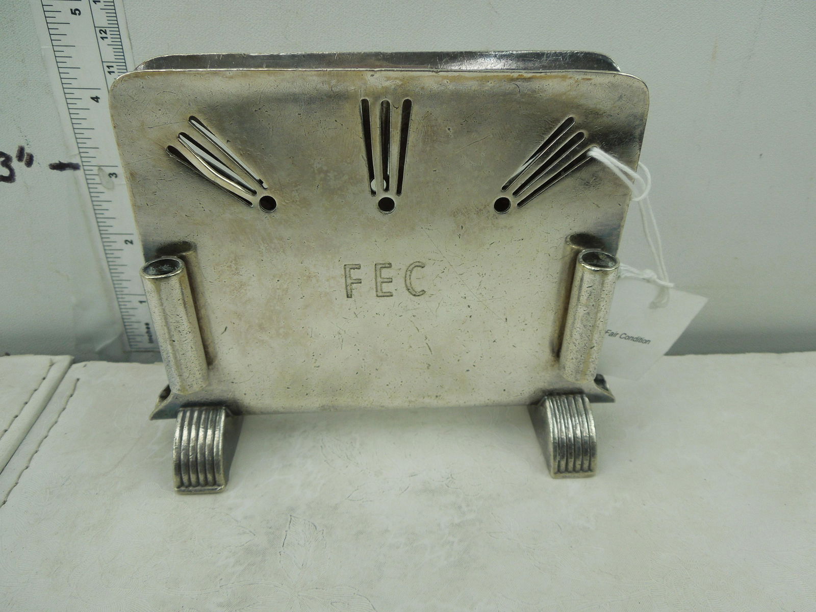 FEC RY International Silver Menu Holder -  Tag no. 7148 (1 of 7)