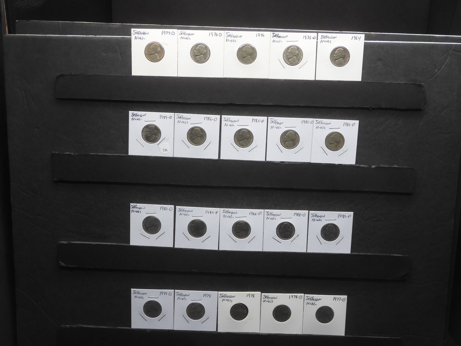 Sheet of Jefferson Nickels - Various Dates (1 of 8)