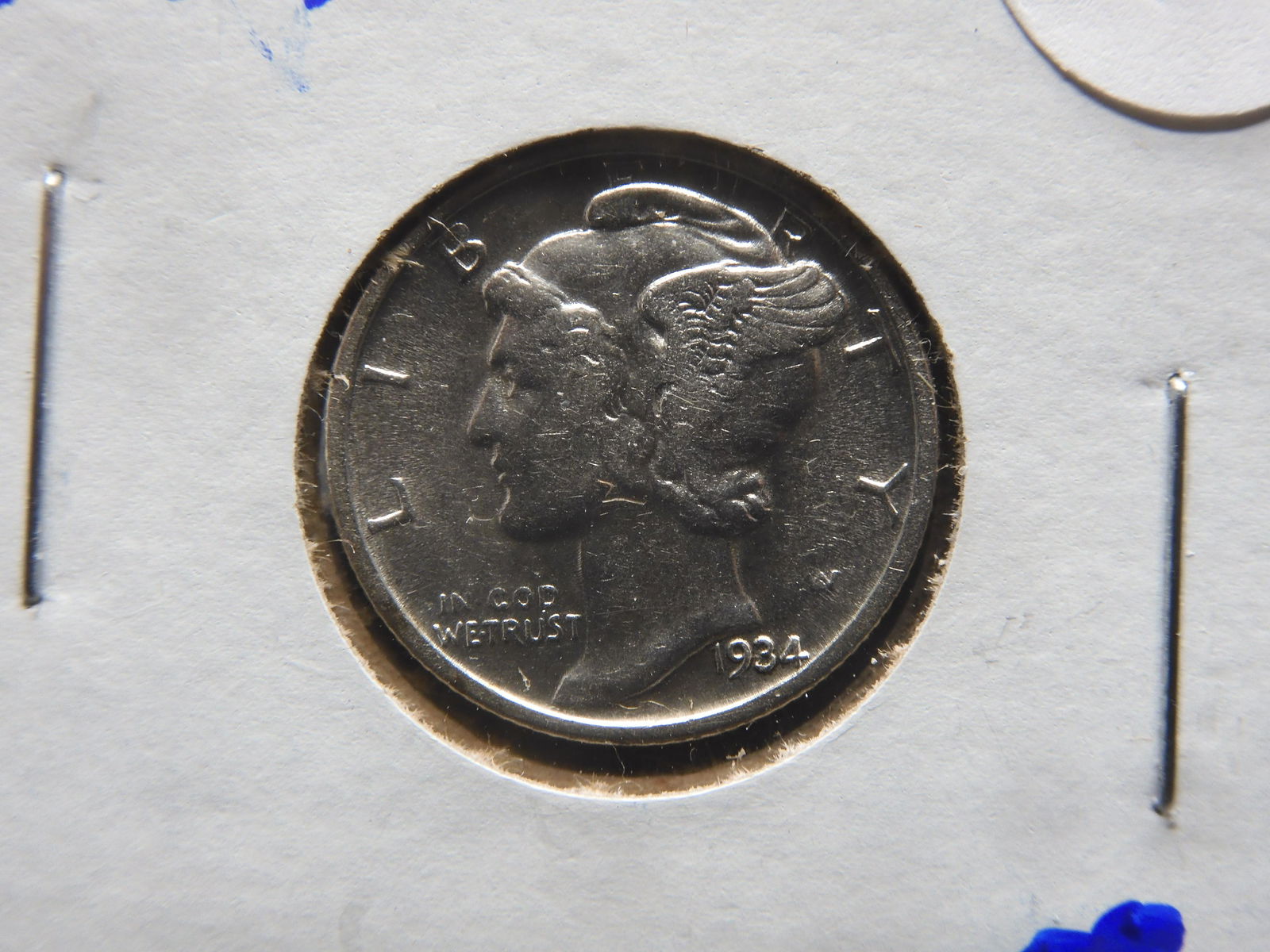 1934 Mercury Dime Au/Bu+ FSB (1 of 3)