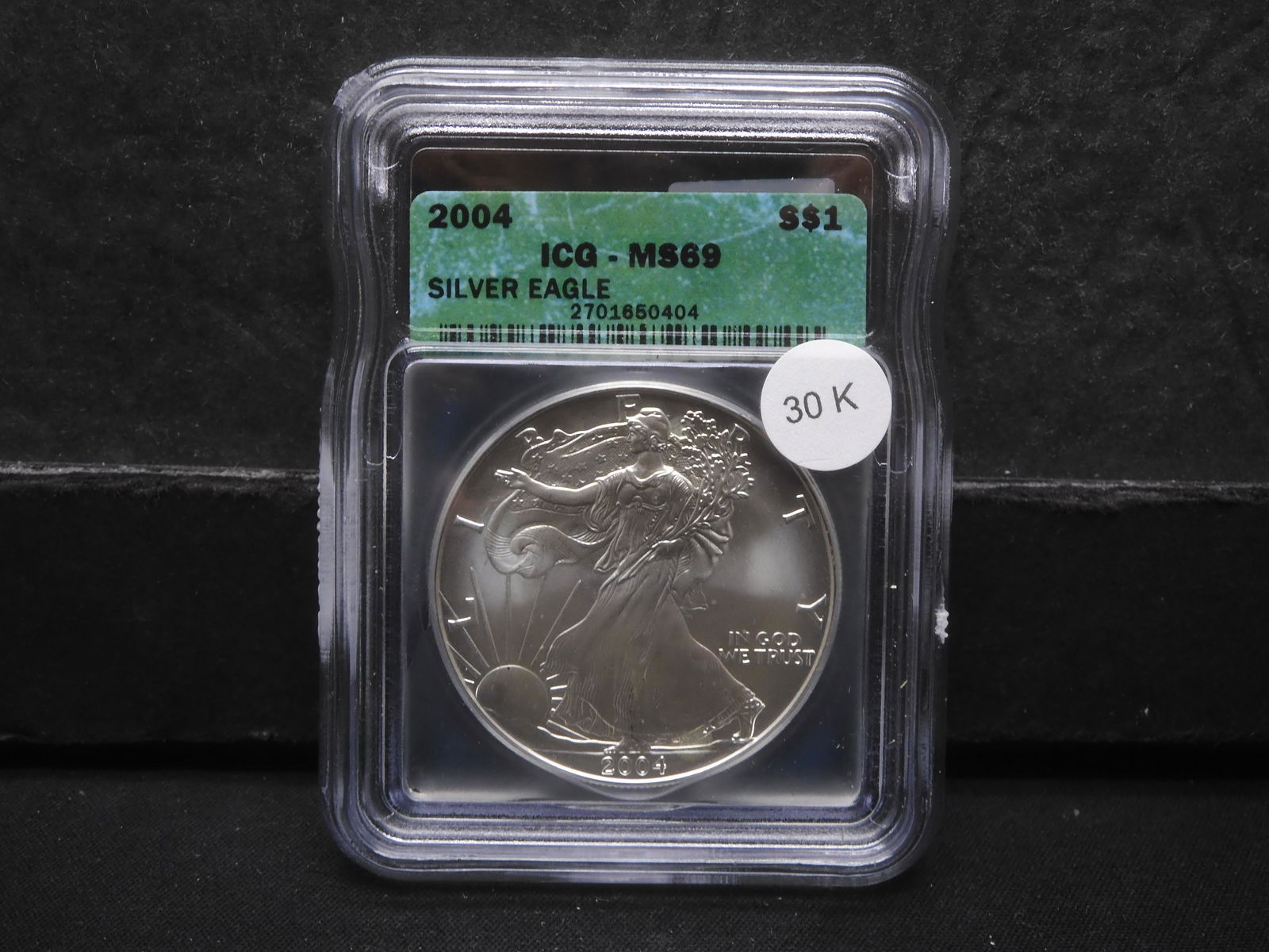 2004 ICG graded MS69 Silver Eagle (1 of 4)