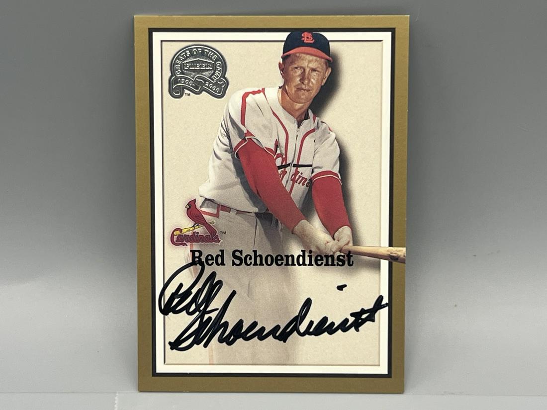 2000 Fleer Greats Of The Game Red Schoendienst On Card Auto (1 of 2)