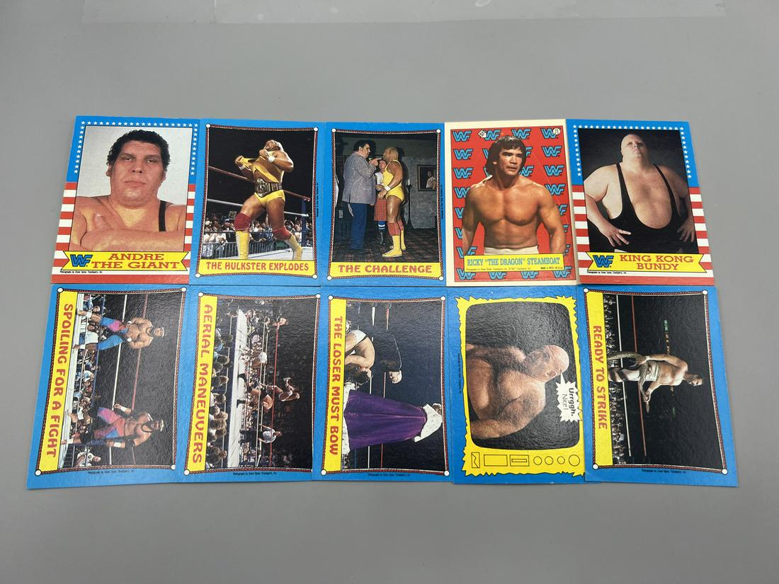 Lot of (10) 1987 WWF Wrestling Trading Cards W/ Many Stars - Varying Conditions - Andre The Giant, (1 of 2)