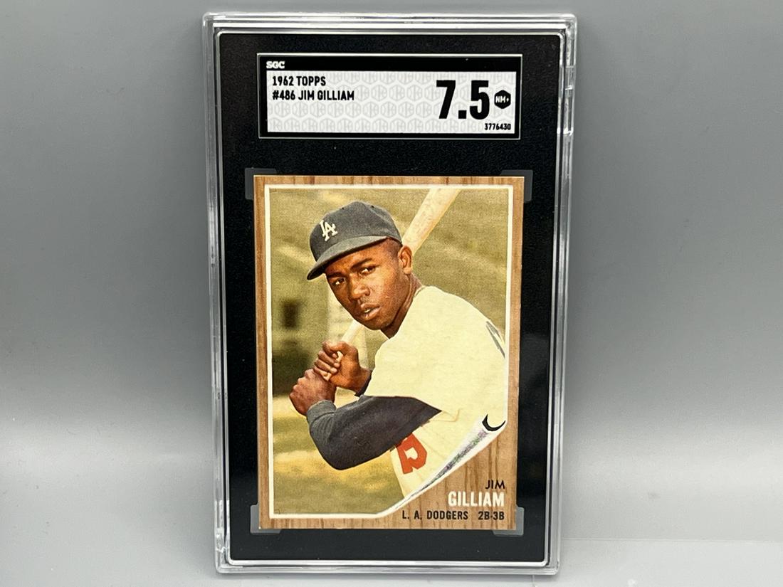 1962 Topps Jim Gilliam #486 SGC NM+ 7.5: 1962 Topps Jim Gilliam #486 SGC NM+ 7.5