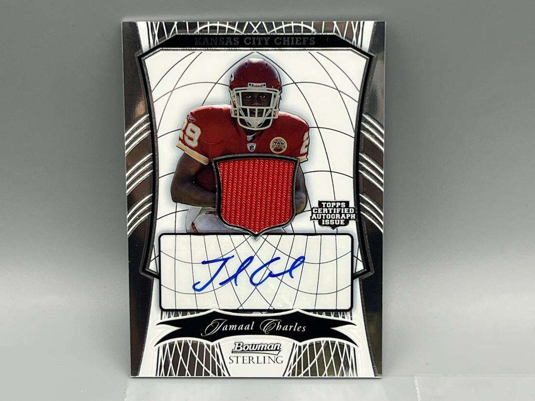 2009 Bowman Sterling Jamaal Charles Game Used Patch Auto #112/425 (1 of 2)