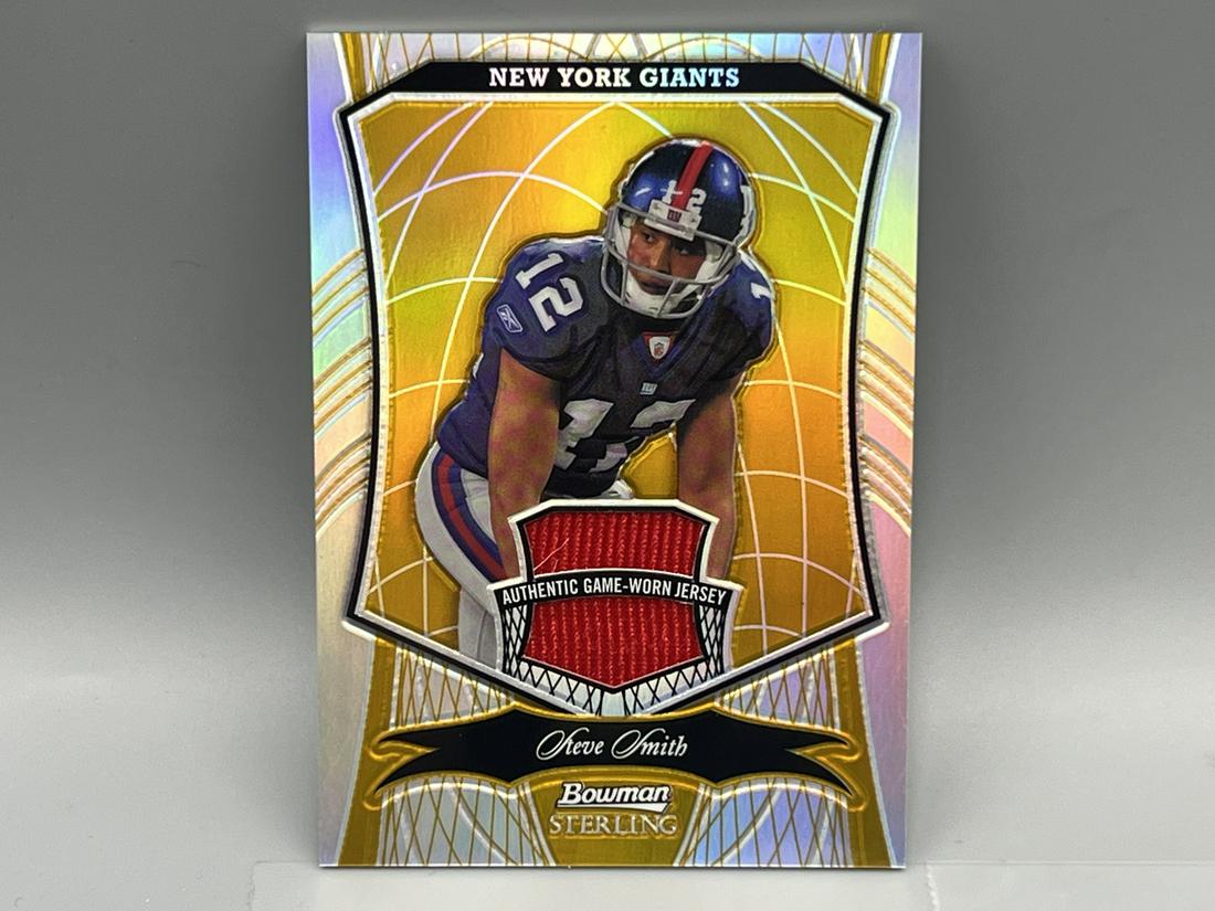 2009 Bowman Sterling Steve Smith Gold Refractor Game Used Jersey Card #15/25 (1 of 2)