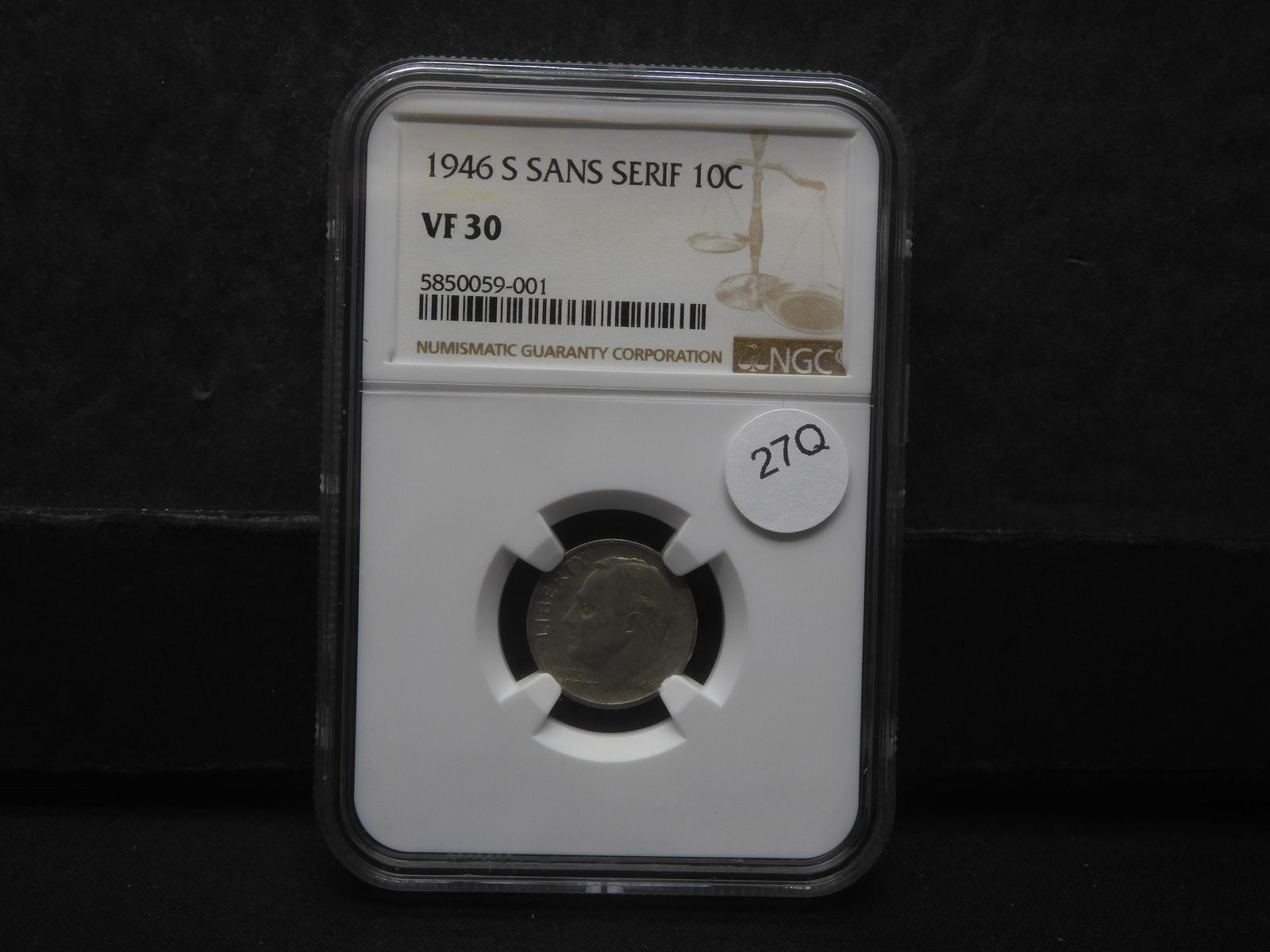 1946-S Sans Serif MM Roosevelt Dime VF30 NGC About 10 Known. RARE (1 of 4)