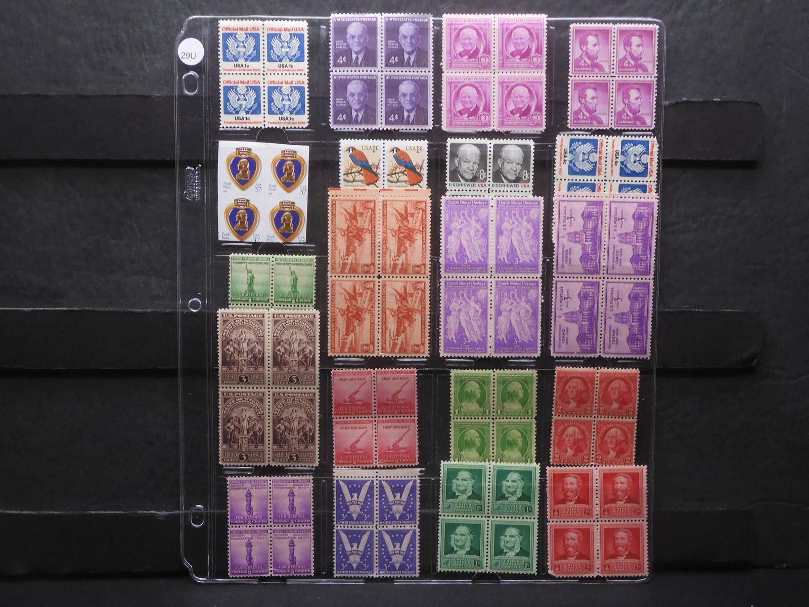 Sheet of Extremely Rare 4 Block U.S. Mint Stamps (1 of 7)
