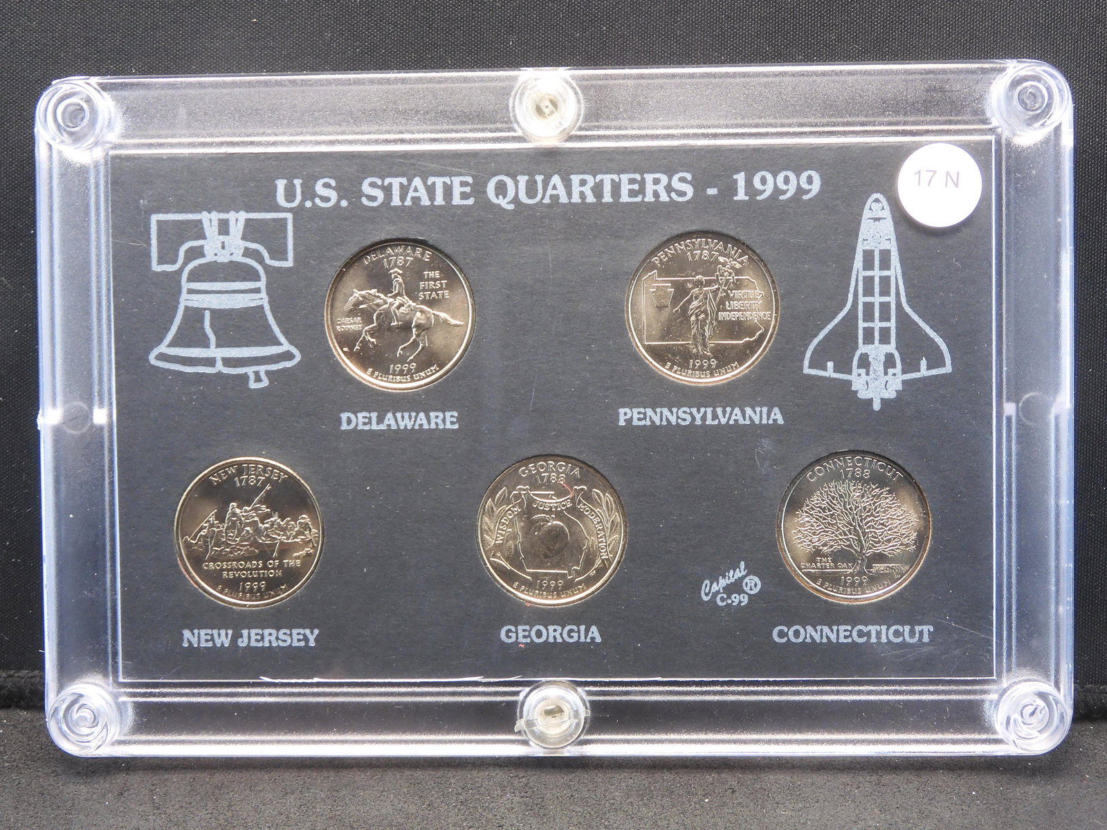 1999 U.S. Statehood Quarters Set. Delaware, Pennsylvania, New Jersey, Georgia, Connecticut. (1 of 4)