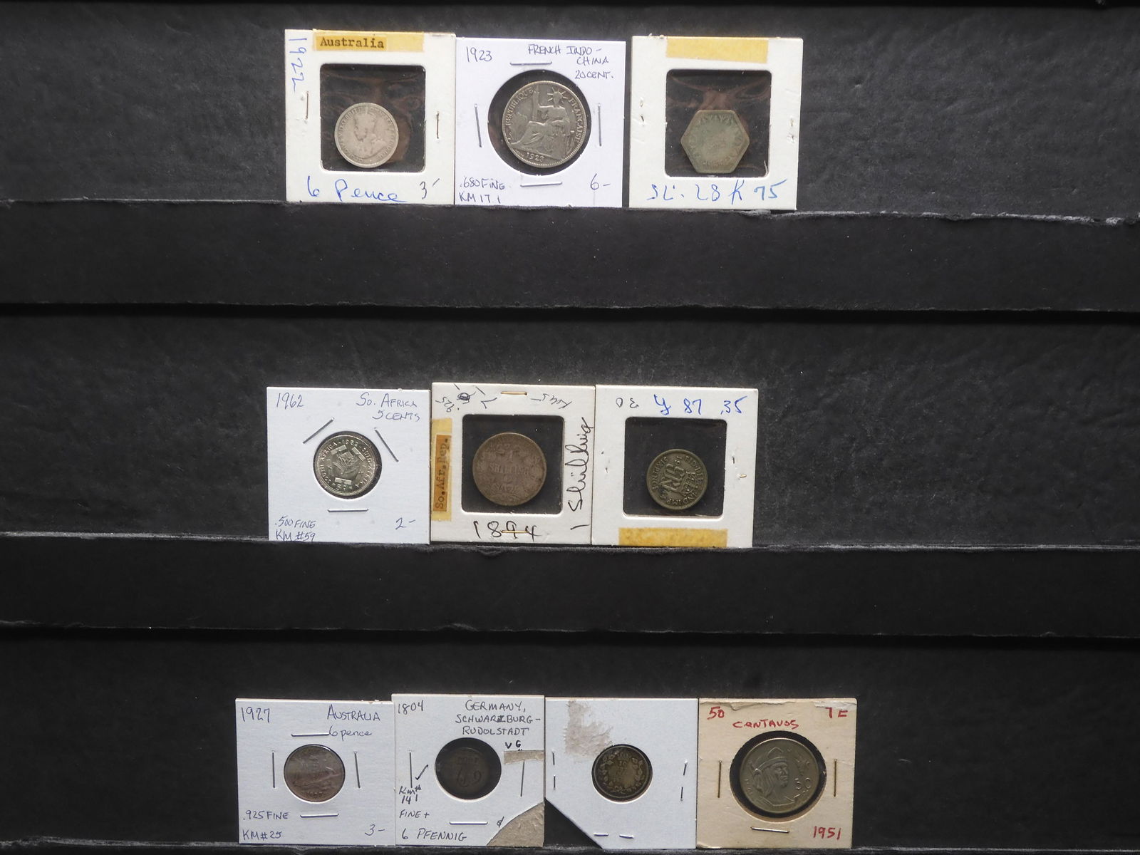 Lot Of 10 Foreign Silver Coins. Circulated. (1 of 10)