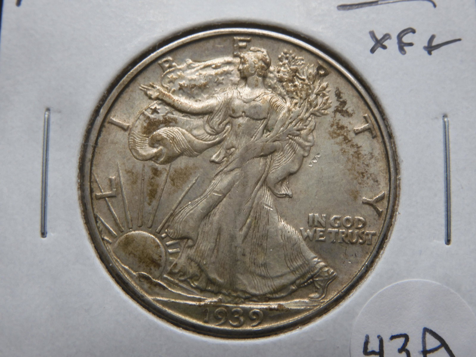 1939-D Walking Liberty 50c. XF+. (1 of 3)