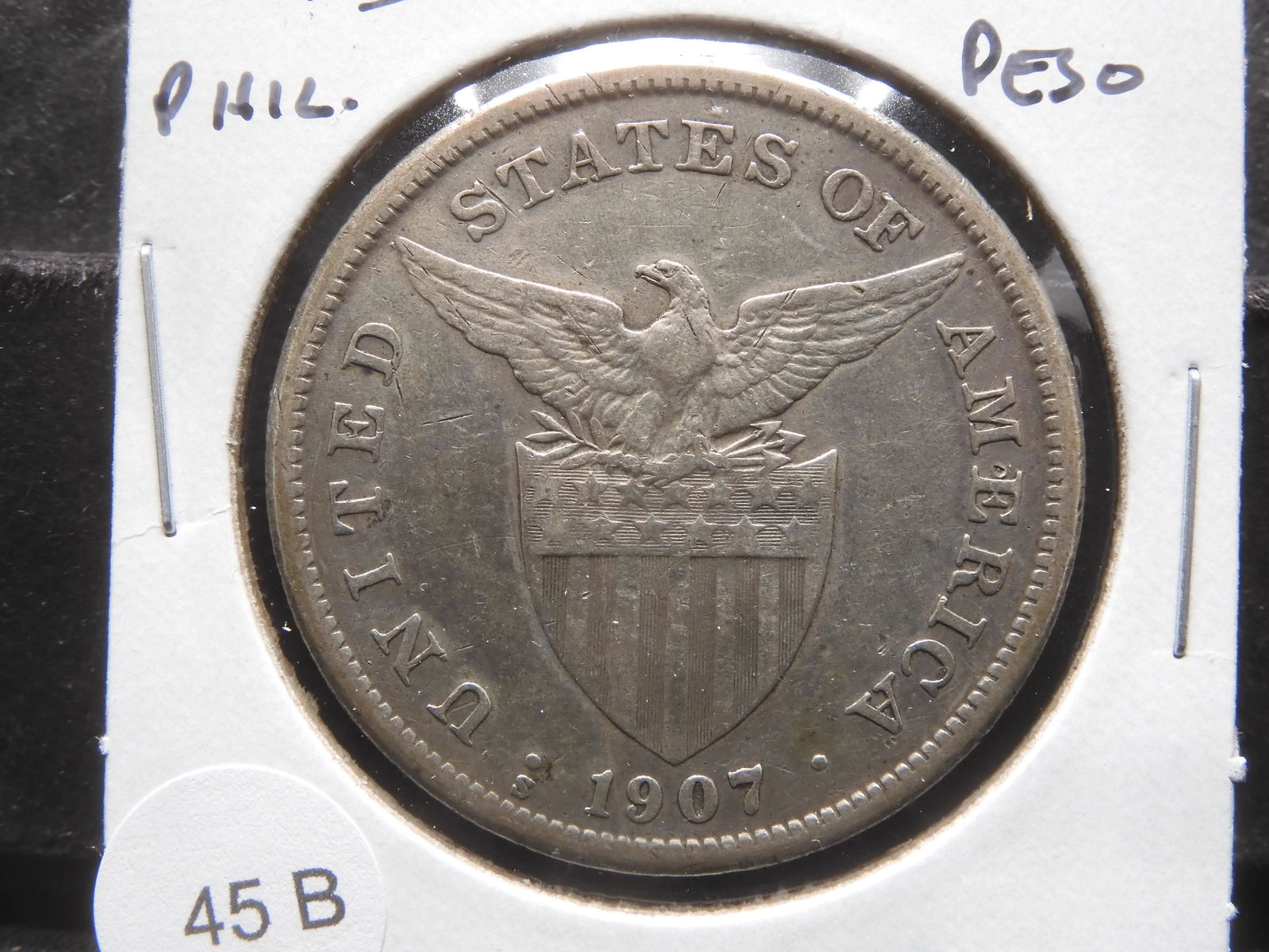 1907-S Philippines Silver 1 Peso. (1 of 3)