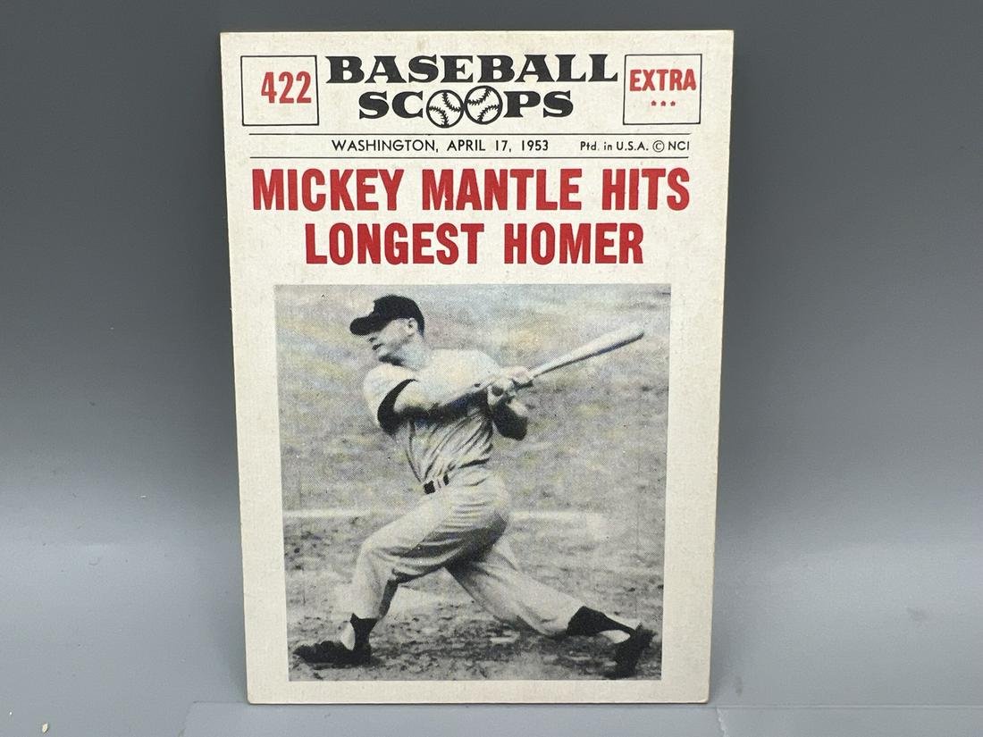 1961 Nu Card Scoops #422 Mickey Mantle Hits Longest Homer (1 of 2)