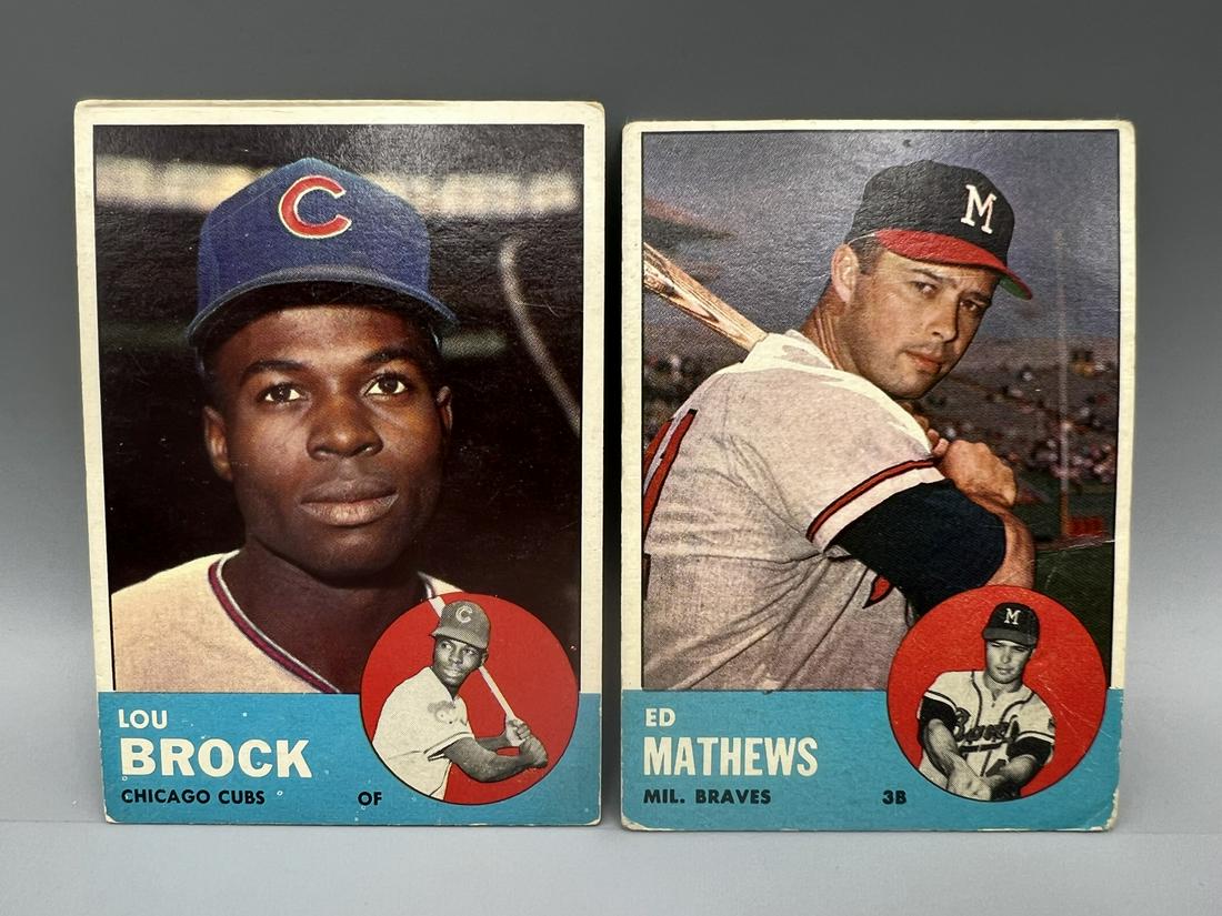1963 Topps Lou Brock #472 & Ed Mathews #275 (1 of 2)