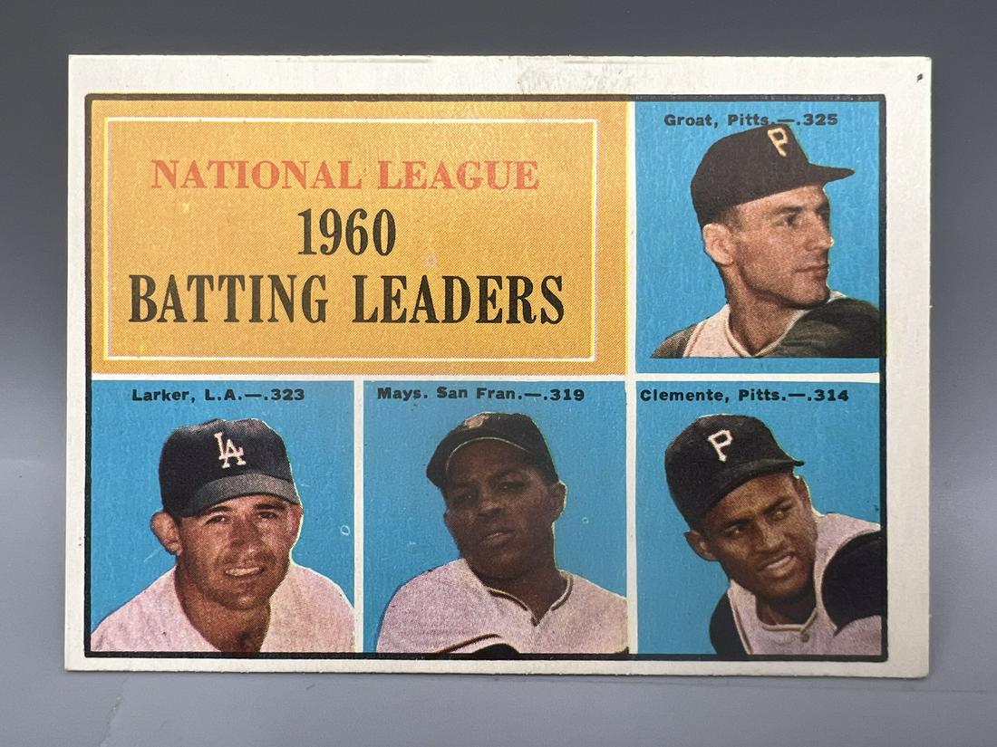 1961 Topps NL Batting Leaders Groat/Larker/Willie Mays/Roberto Clemente #41 (1 of 2)