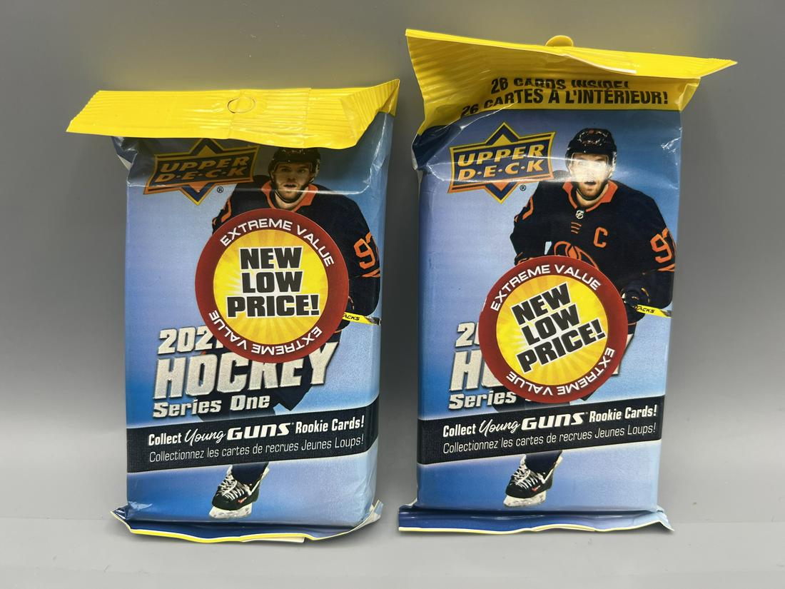 Lot of (2) 2021 Upper Deck Series 1 Hockey Unopened Value Packs (1 of 2)