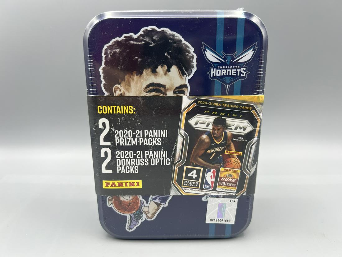 2020-21 Panini Prizm & Optic Basketball 4-Pack Unopened Lamelo Ball Tin (1 of 2)