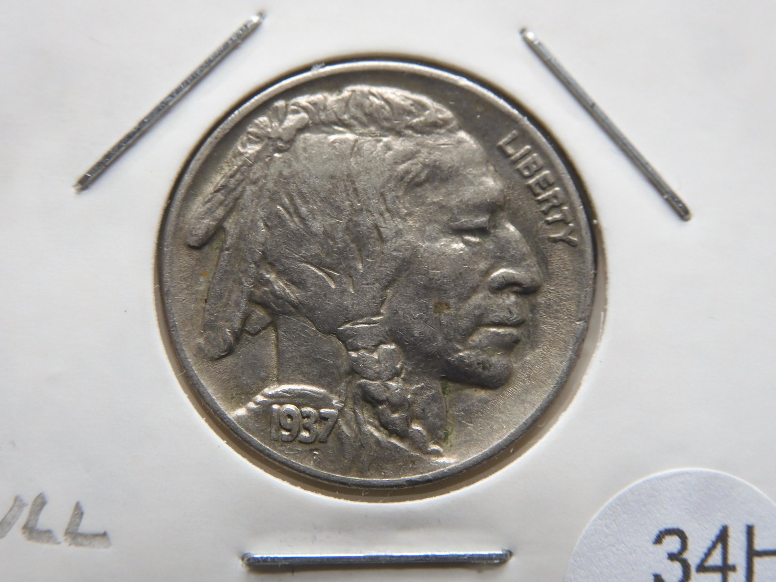 Beautiful 1937 P Buffalo Nickel High-AU full horn: Beautiful 1937 P Buffalo Nickel High-AU full horn