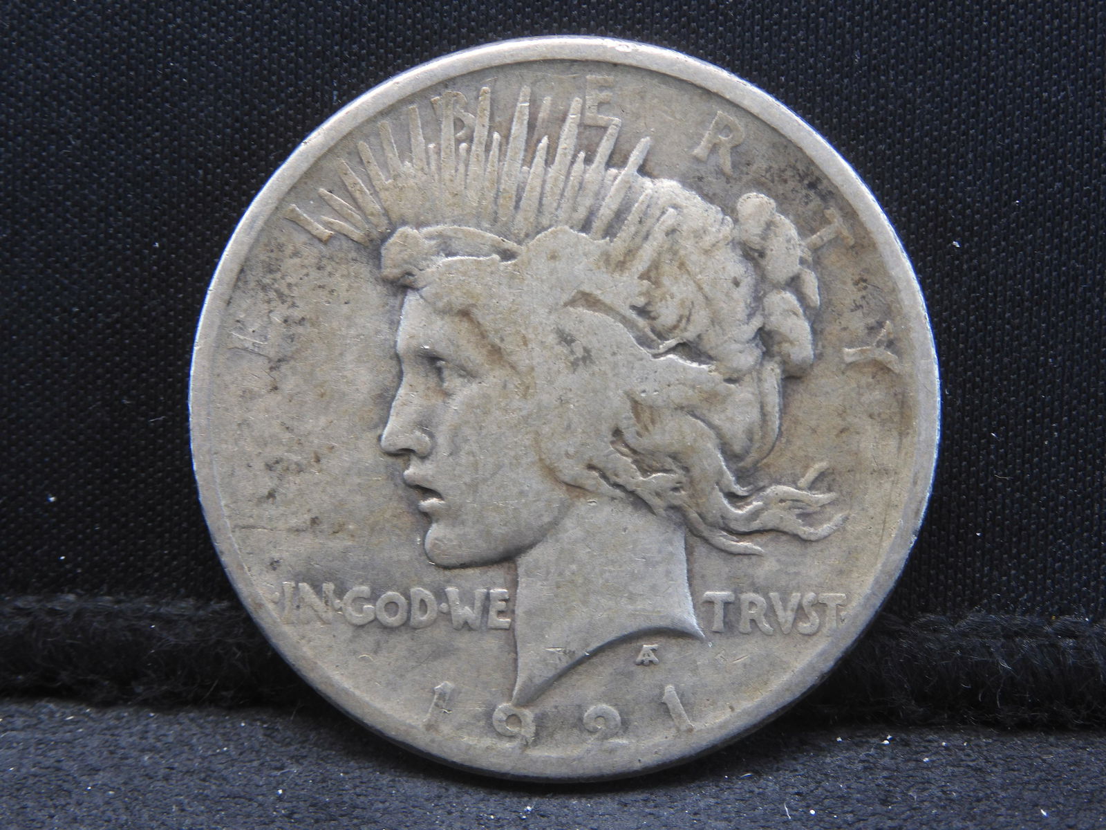1921 Key Date Peace Type Silver Dollar. (1 of 2)