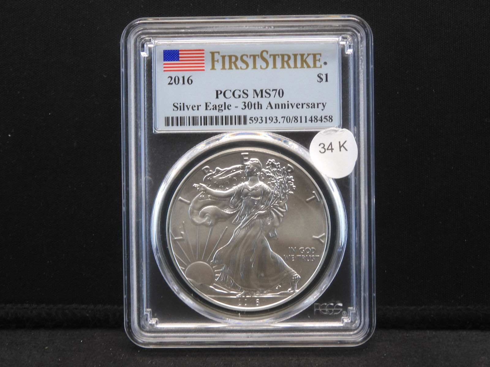 2016 (SILVER) PCGS 30th Anniversary - First Strike MS 70 - American Eagle 1oz (1 of 4)