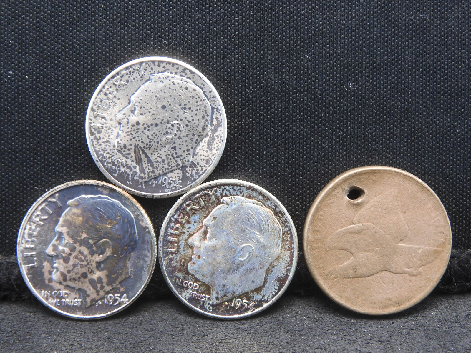 1954-PDS Uncirculated Roosevelt Dimes.  Bonus Coin: Flying Eagle Cent. (1 of 2)