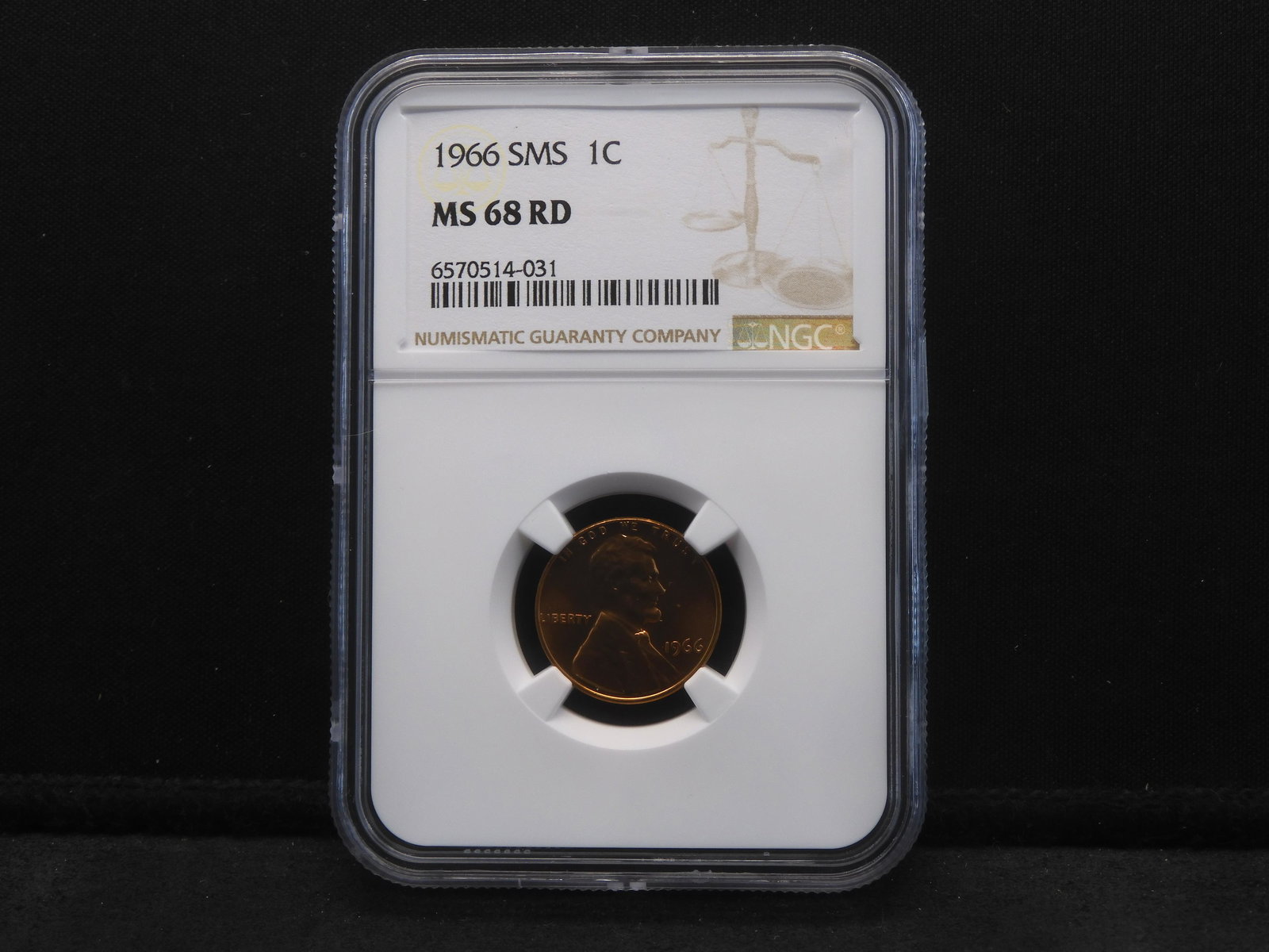 1966 SMS Special Mint Set Lincoln Cent - NGC MS68 RD (1 of 4)