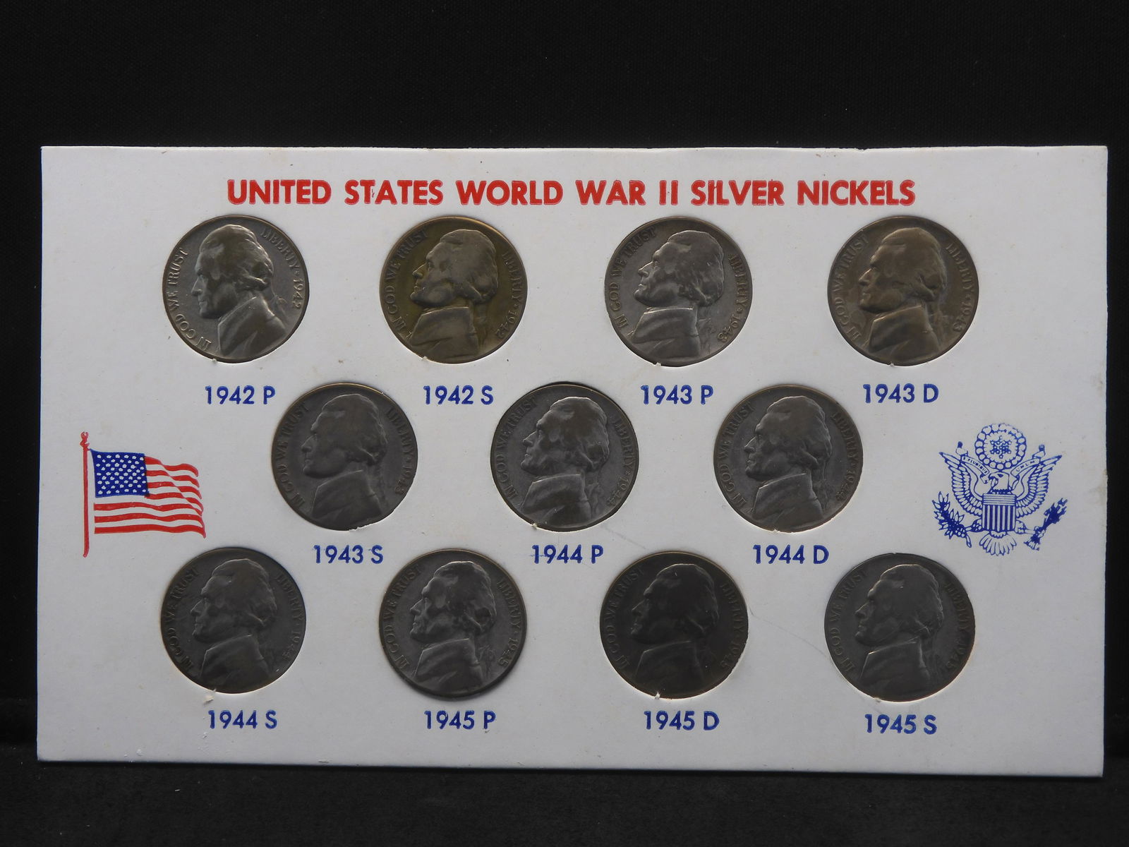 U.S. World War II Silver Wartime Nickel Set - 11 Coins (1 of 3)