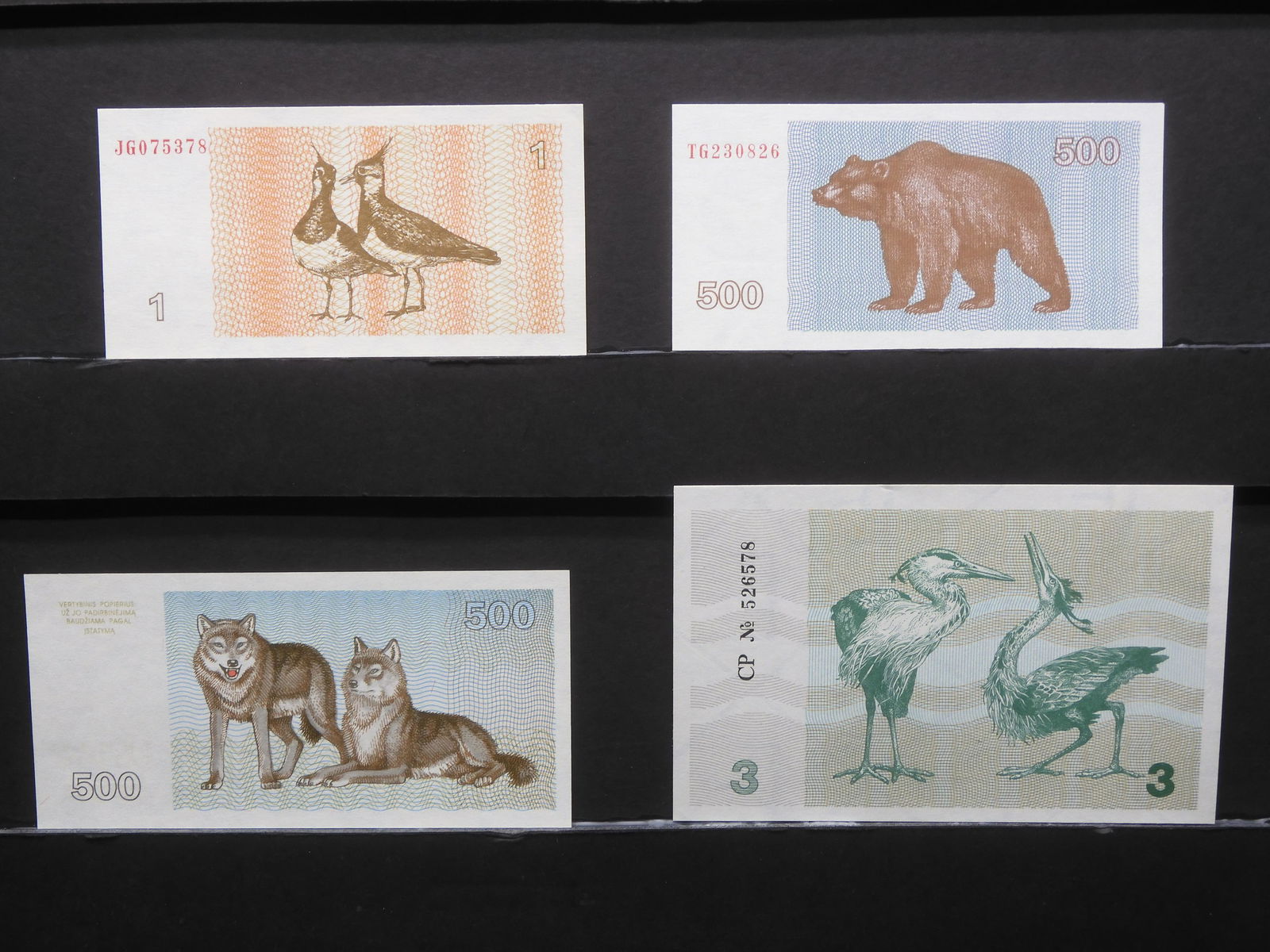 World Currency Notes - 4 Lithuania Notes (1 of 4)