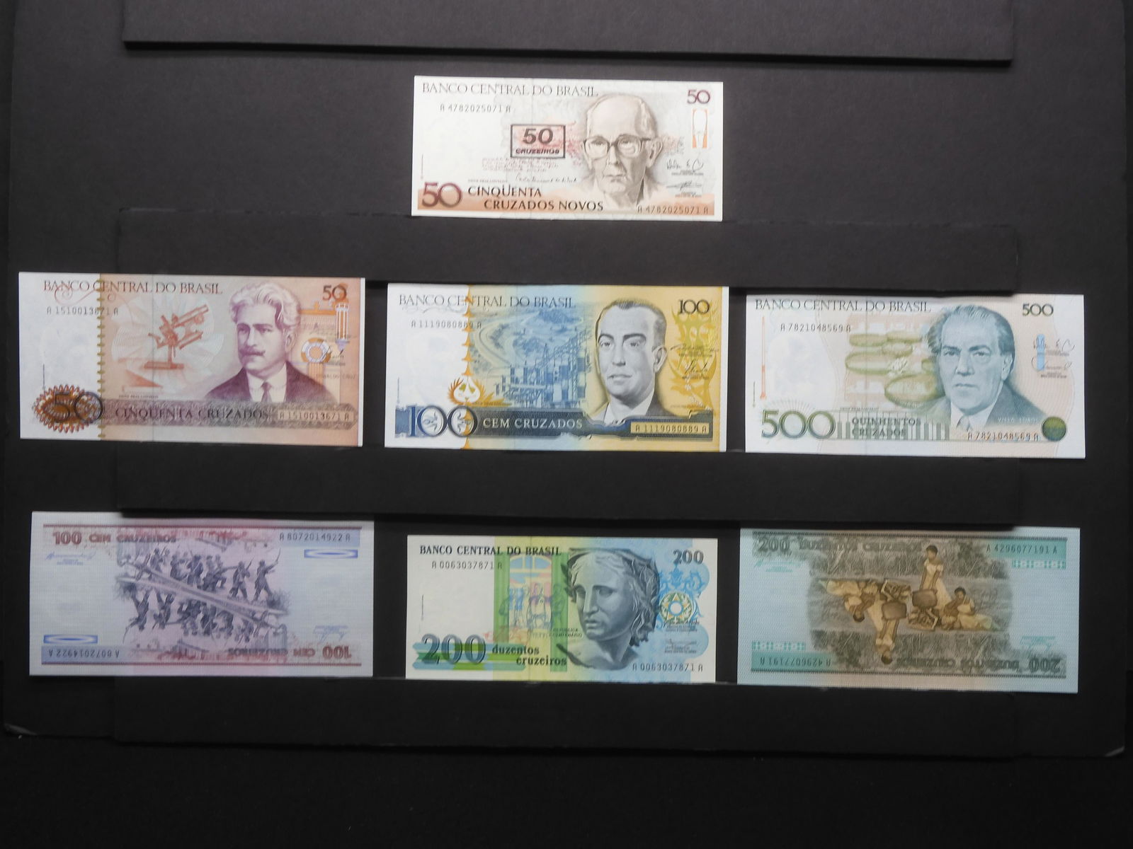 World Currency - Brazil Notes - 7 Notes - UNC Cond & Variety of Denominations (1 of 6)