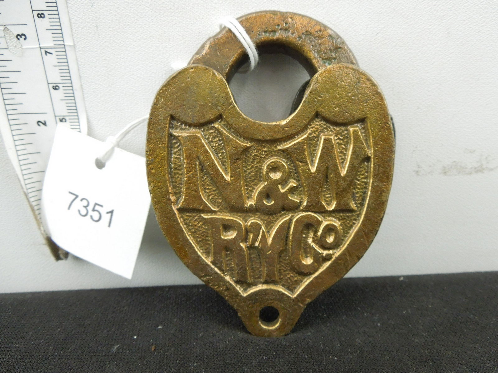 N&W RY Co Slaymaker Brass Padlock (1 of 3)