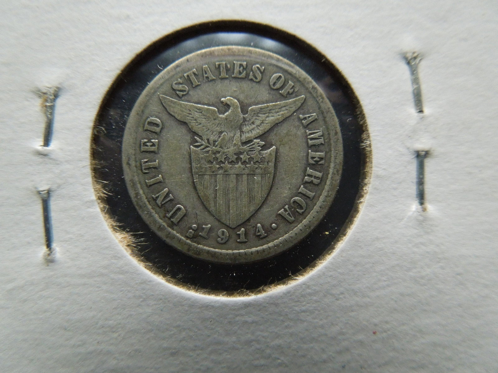 1914-S Philippines Silver 10 Centavos. (1 of 3)