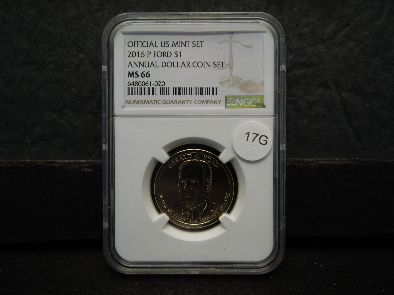 2016-P Ford Presidential $1. Official U.S. Mint Set. NGC MS 66. (1 of 4)