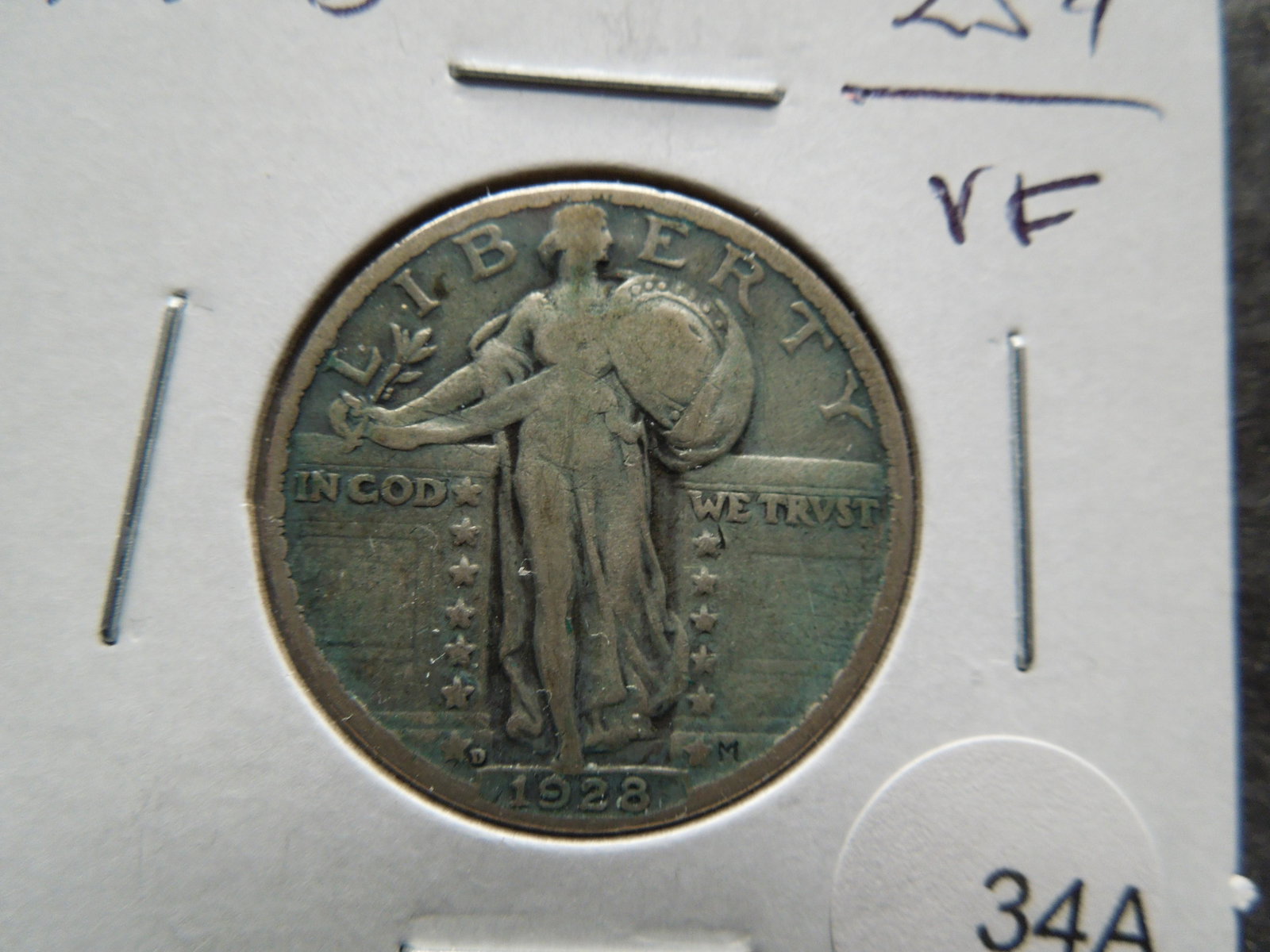 1928-D Standing 25c. VF. (1 of 3)