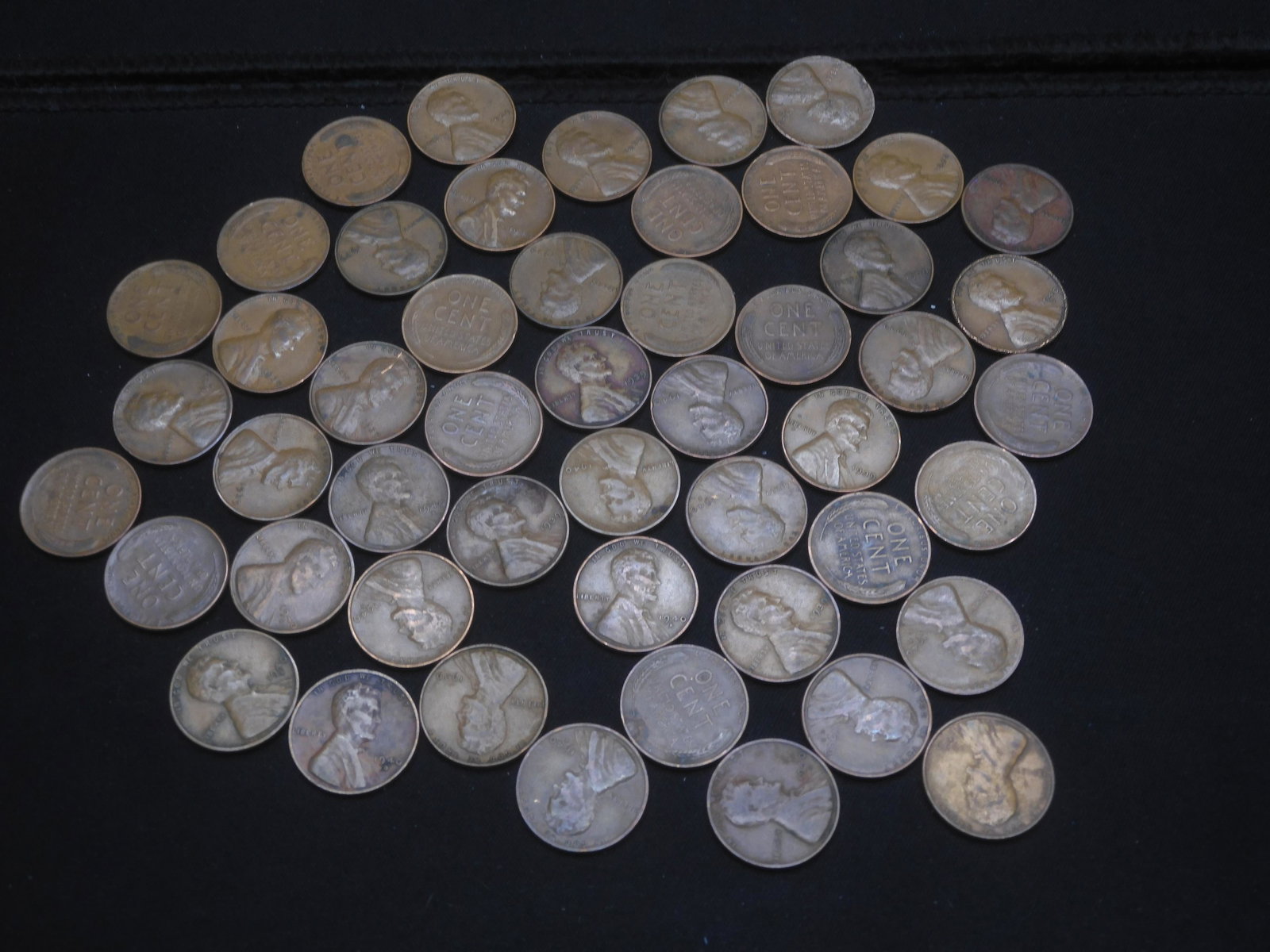 (50) Mixed Date Lincoln Wheat Cents 1939, 1939-S, 1940-S, 1940-D, 1940 (1 of 5)